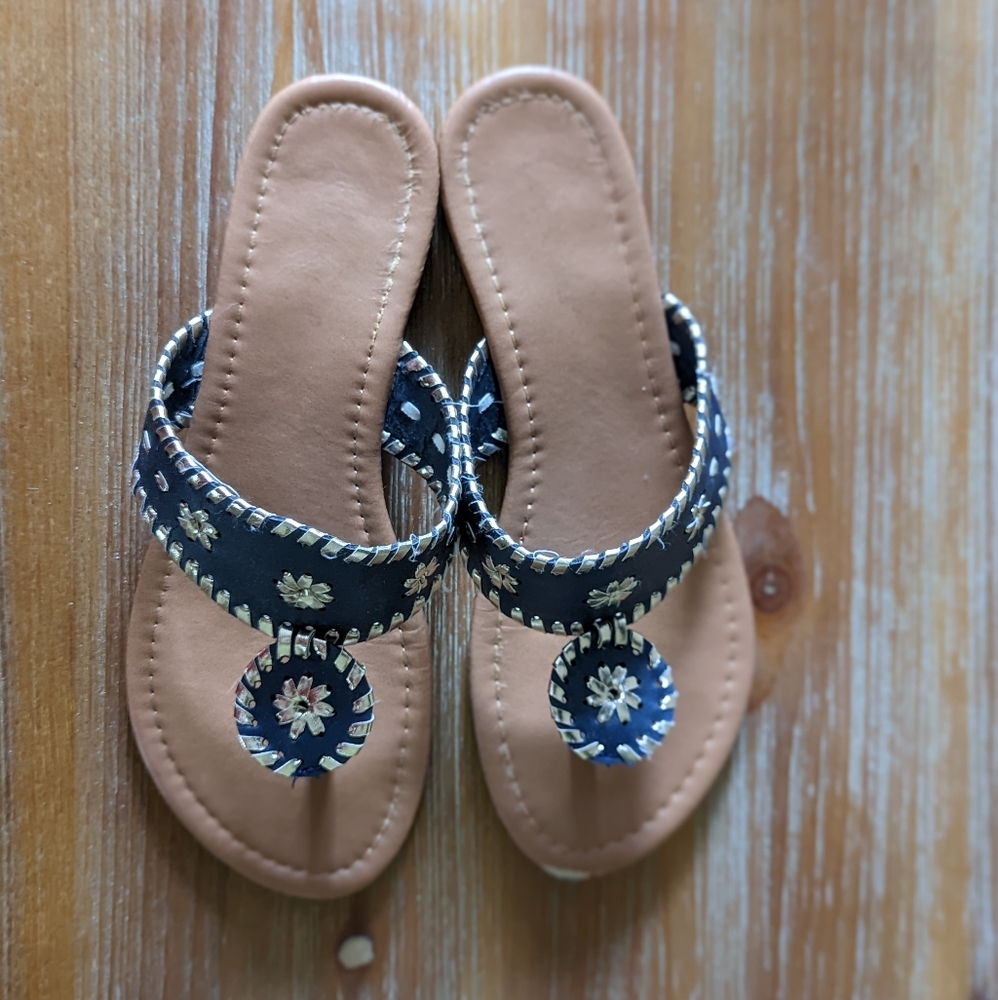 Navy & Silver Sandals - Picture 5 of 10